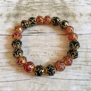 ✨4/$25✨ Stretchable Bracelet Black/Orange/Gold